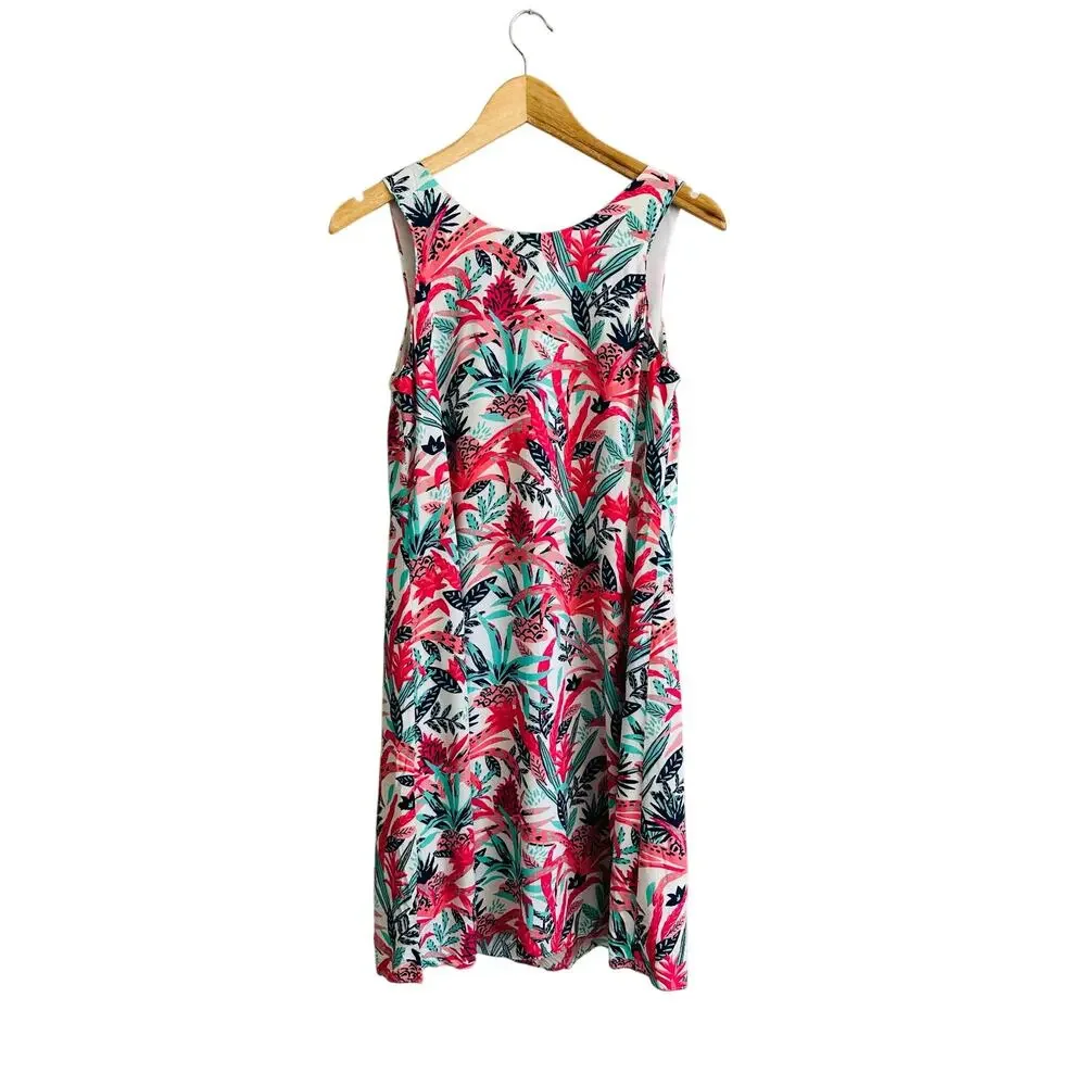 NEW Hatley Meghan Dress Pineapple Tropical Floral Sleeveless Trapeze Dress XS